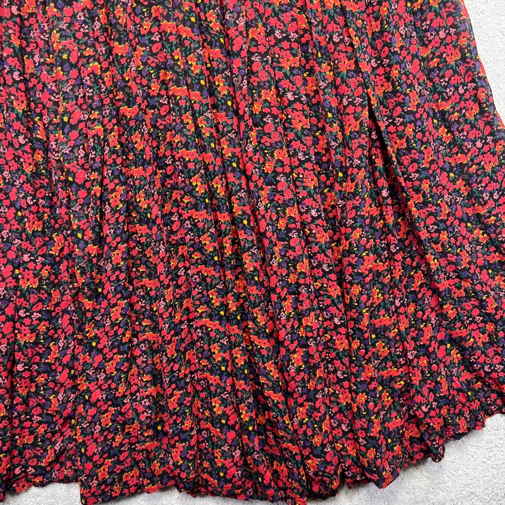 VINTAGE GAP Maxi Skirt Womens Large Multicolor Rayon Floral Ditsy Boho Flowy - Picture 9 of 12